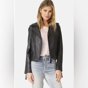 Joie Lamb Leather Biker Jacket